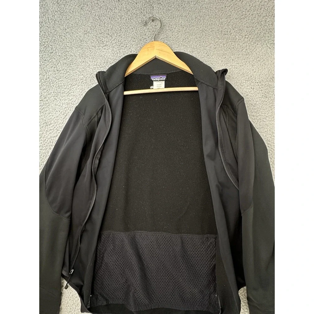 VTG Patagonia Mens XL Black Full Zip Cycling Track Jacket 24320 Made In The USA